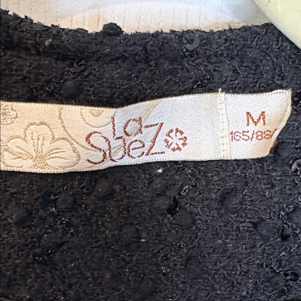 ⭐️ La Suez- Elegant Black Lace Trim Women's blazer- medium - Picture 3 of 11